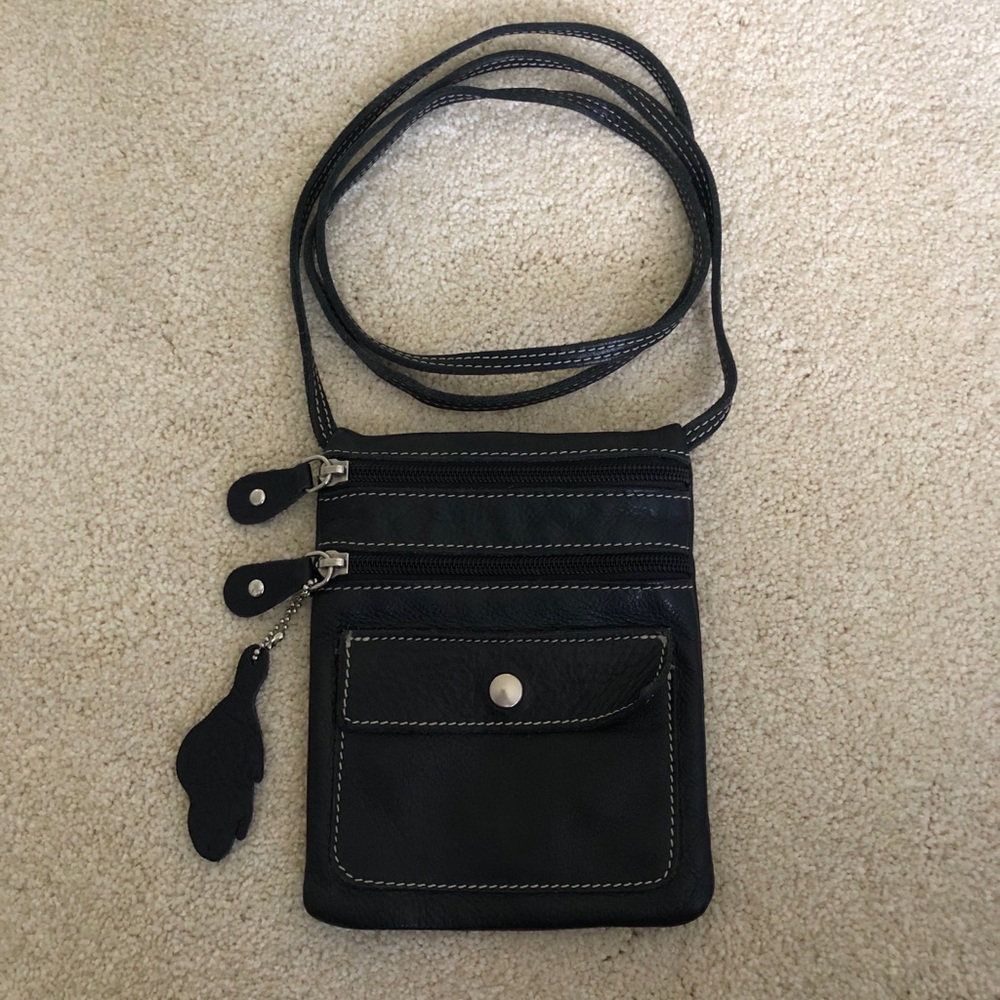 Roots Leather Crossbody Purse